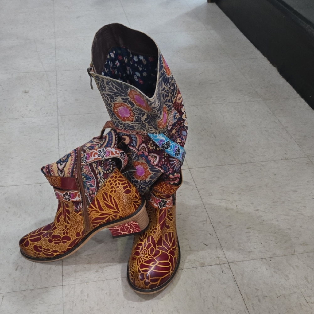 111SKIN Multicolor Patterned Heeled Boots